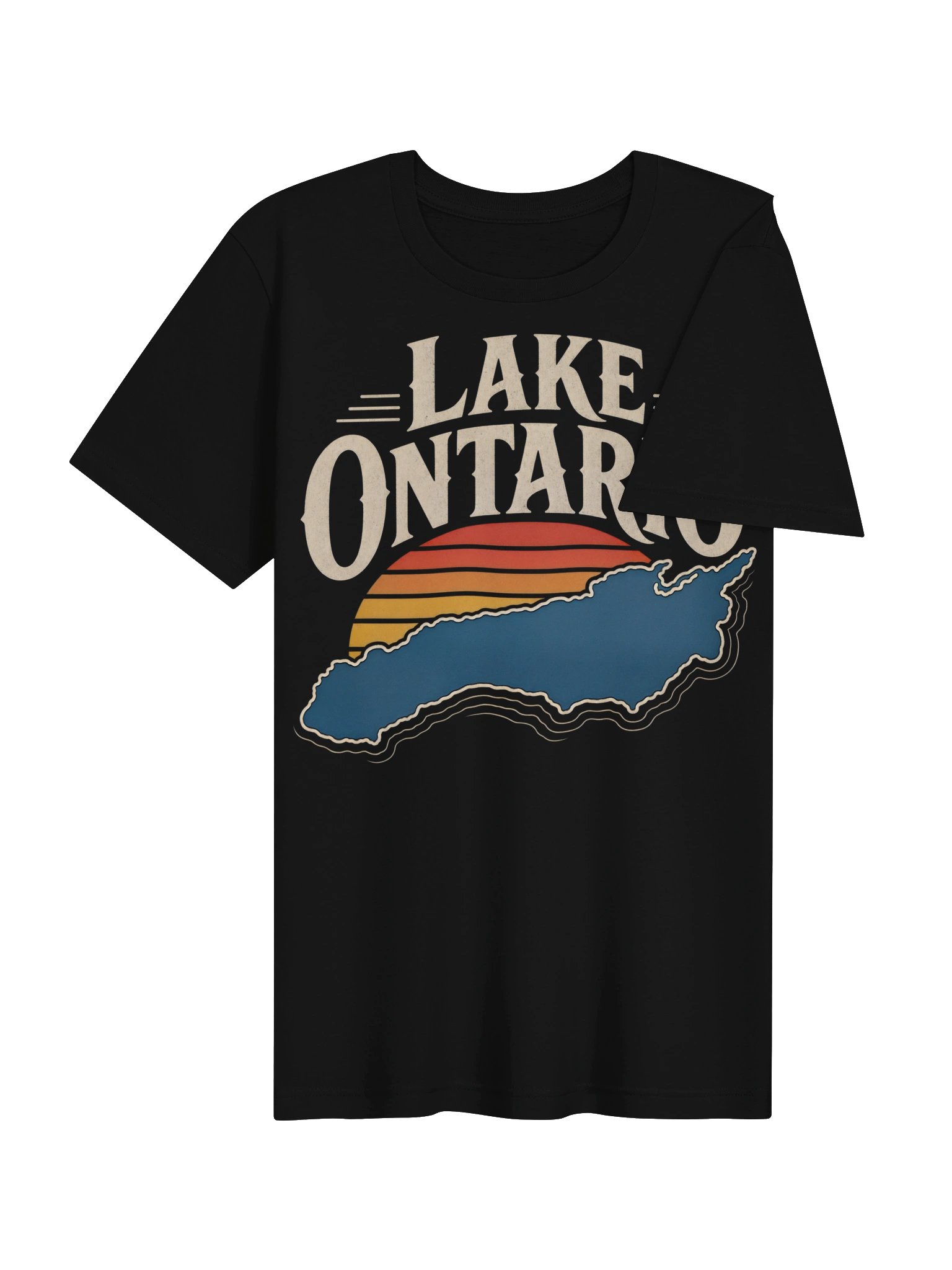 Retro Sunset Great Lakes Lake Ontario Supersoft T-shirt product image (5)