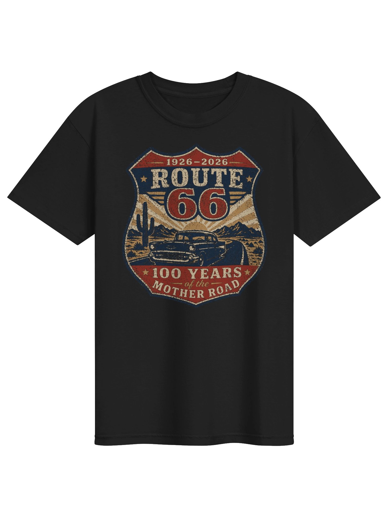 Route 66 Centennial T-Shirt | Vintage 1926–2026 American Road Trip Tee product image (3)