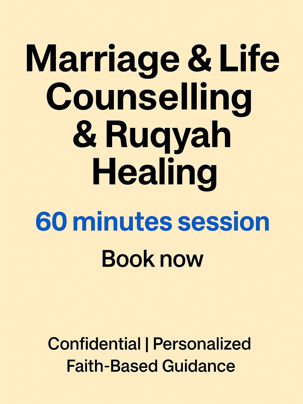Marriage & Life Counselling (or) Ruqyah Healing - 60 MINUTES session product image (1)