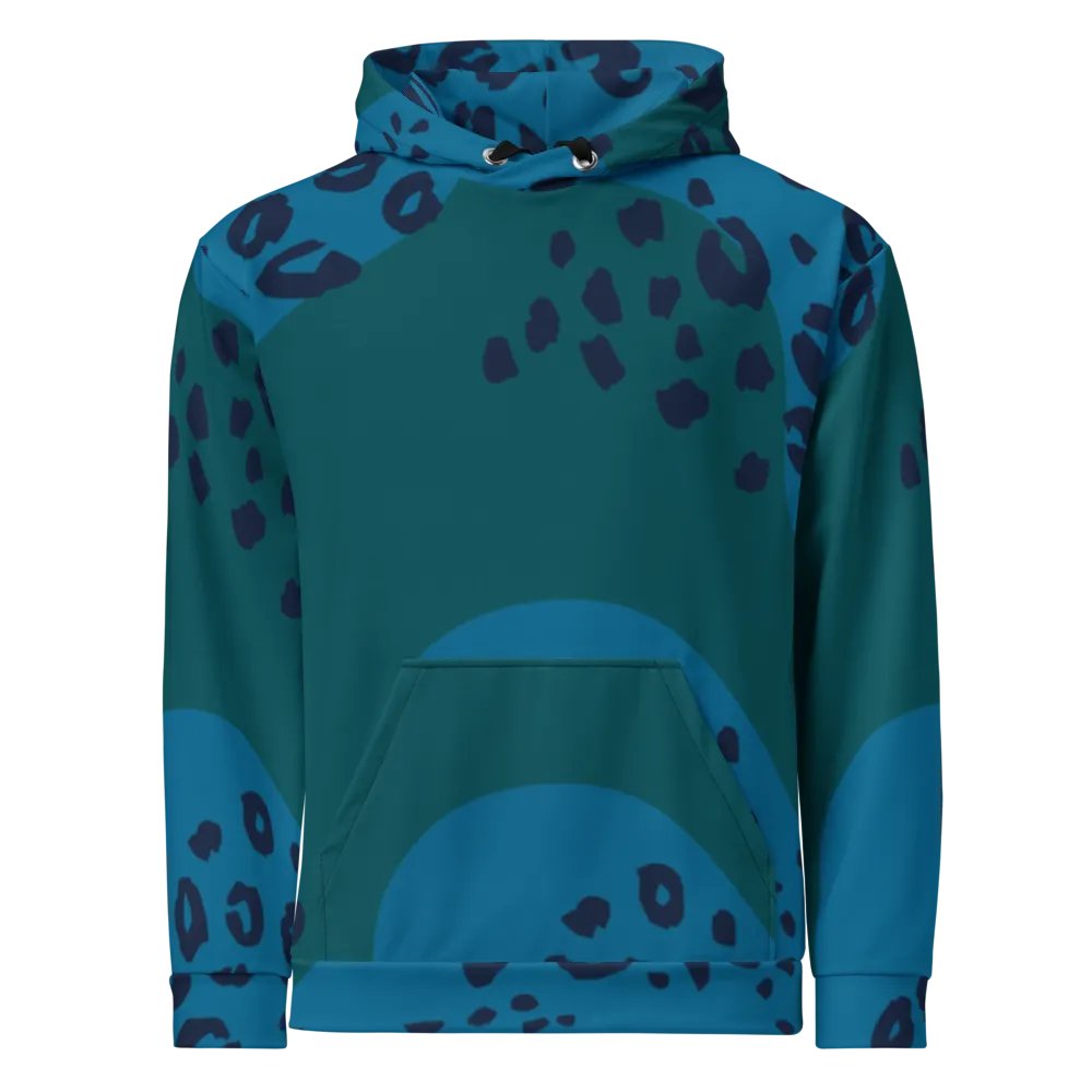 Teal Leopard Abstract Recycled Hoodie product image (10)