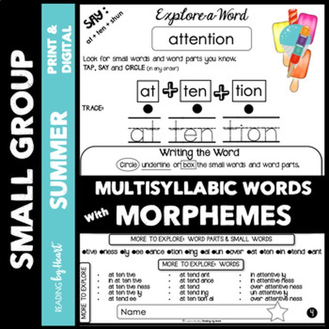 Multisyllabic Words: Guided Practice - Summer (Print & Digital) (Grades 4-8) product image (1)