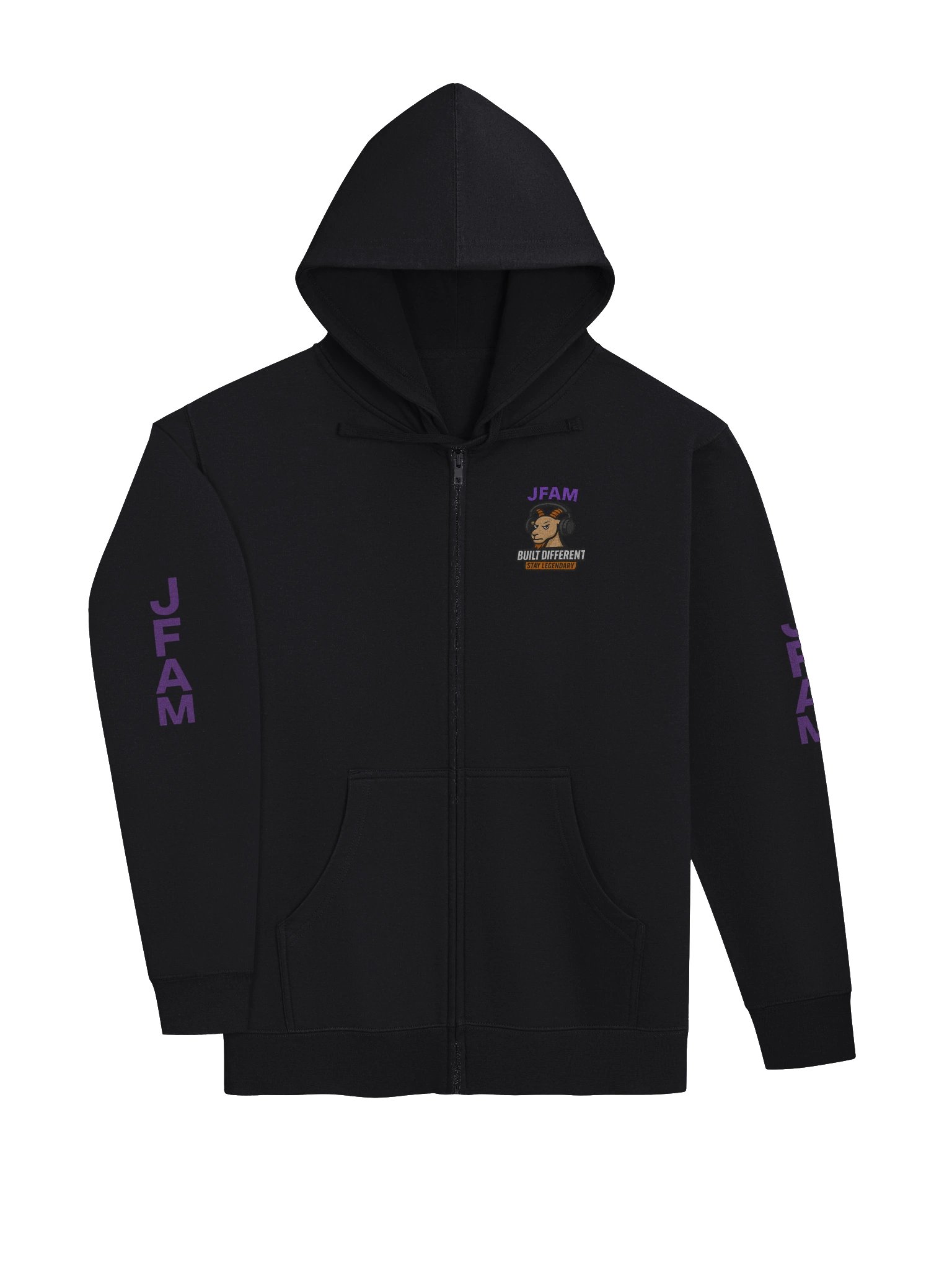JFAM Bold Purple Letter Stack Zip-Up Hoodie product image (11)