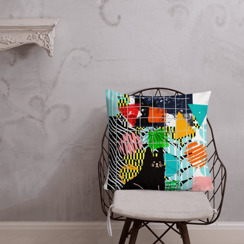Geometric Cat Dreams Premium Pillow product image (2)