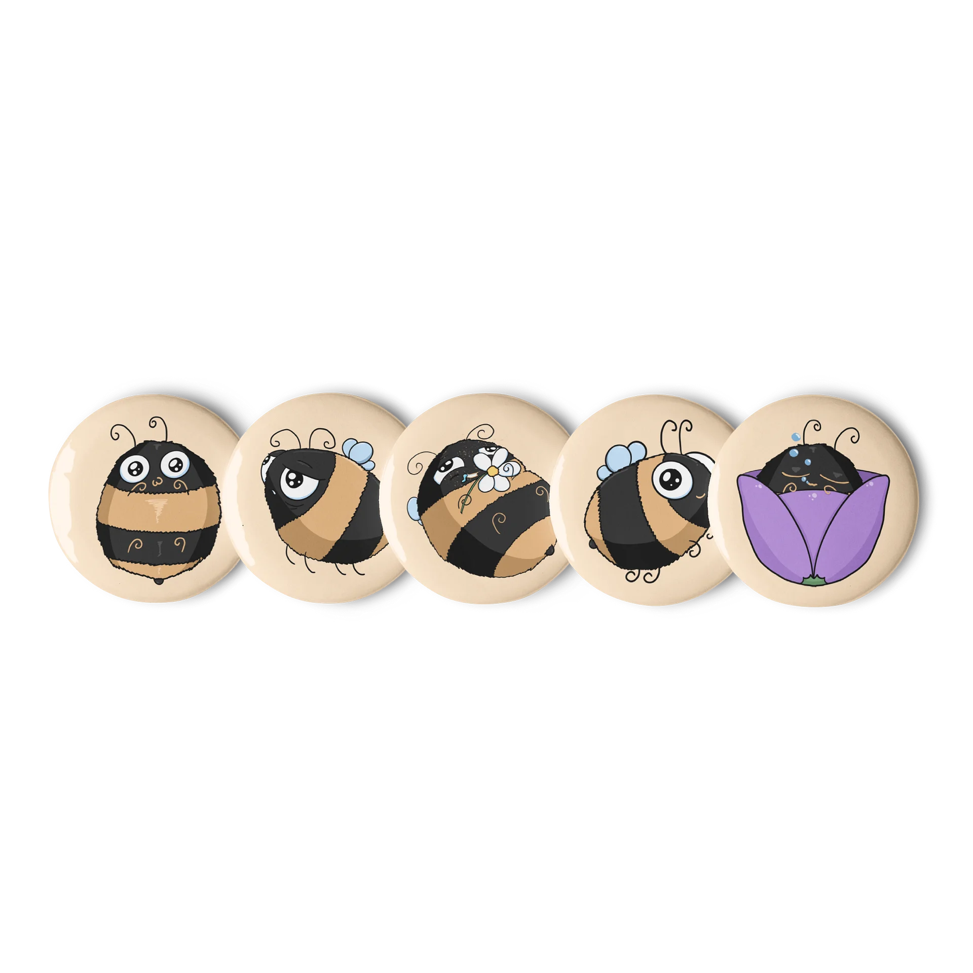 Bumble-Fluff Pin Buttons Set product image (1)