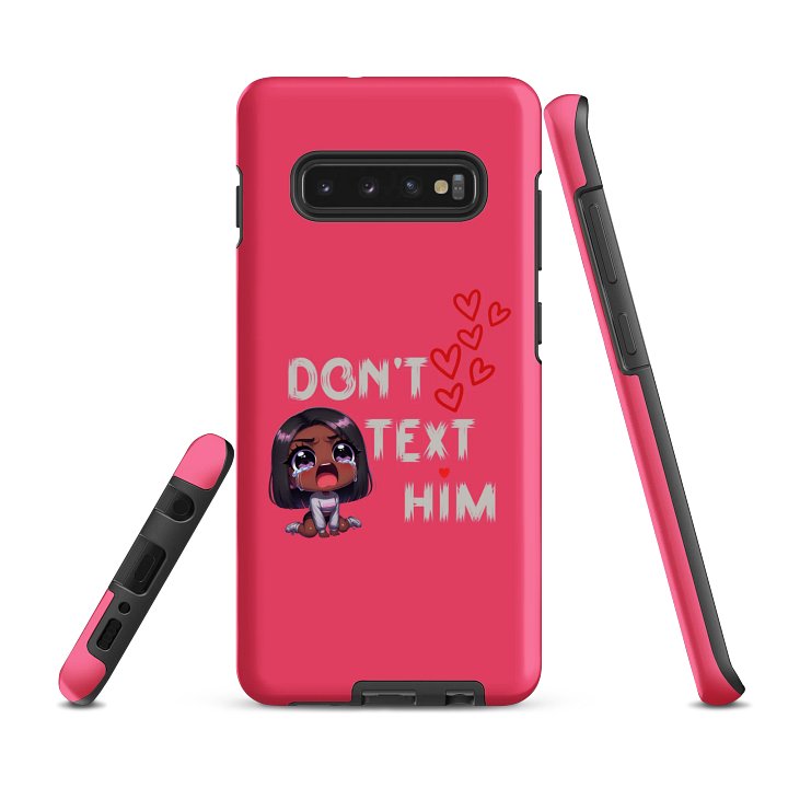 "Don’t Text Him” Brink Pink Samsung Phone Case – Cute Girl Power Valentine’s Day Hard Cover Case for Teens & Girls product image (3)