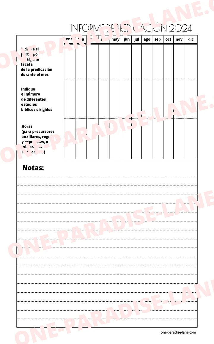 2024 Informe de Predicación product image (1)