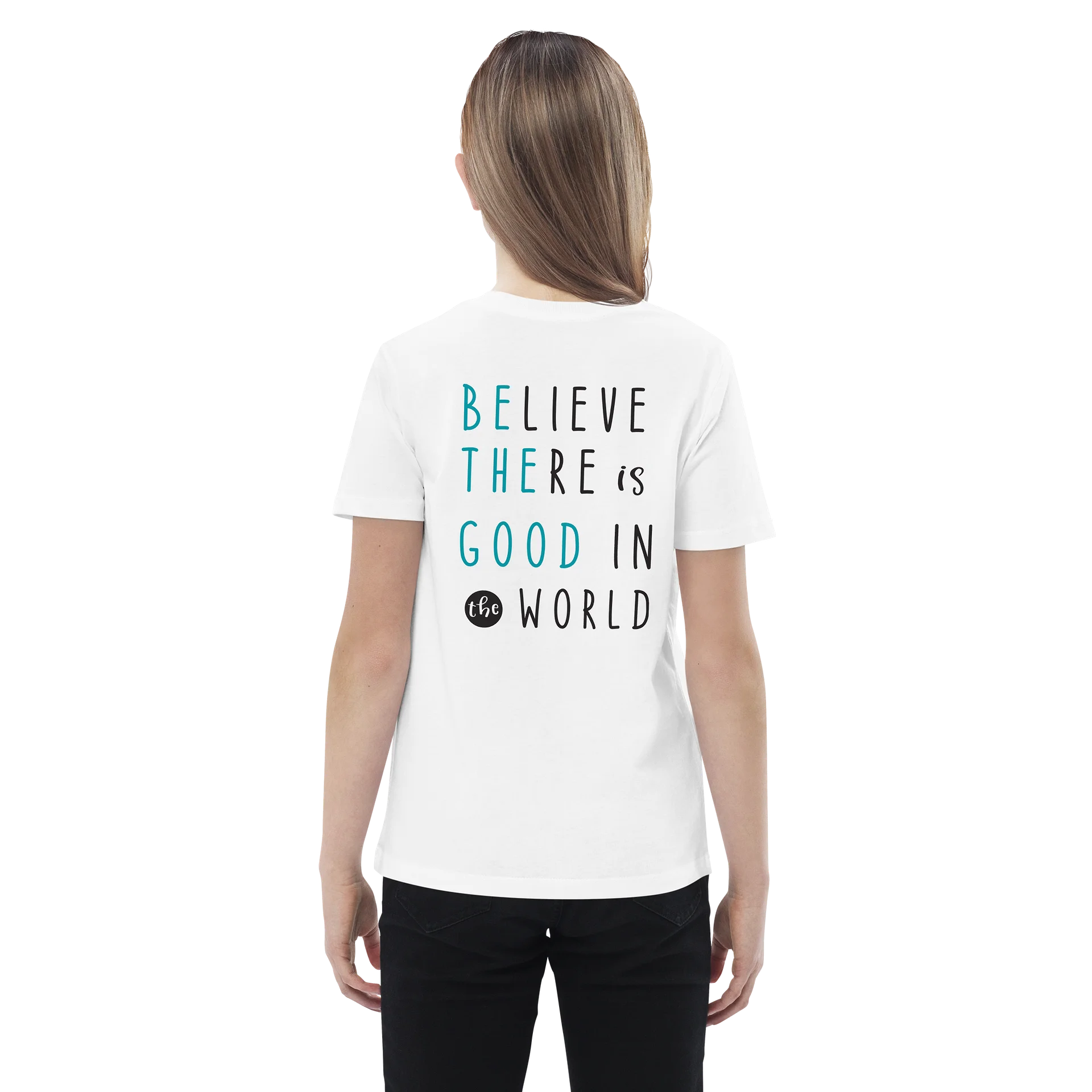 Believe There Is Good in the World Organic Youth T-Shirt | Inspirational Kids Graphic Tee product image (2)