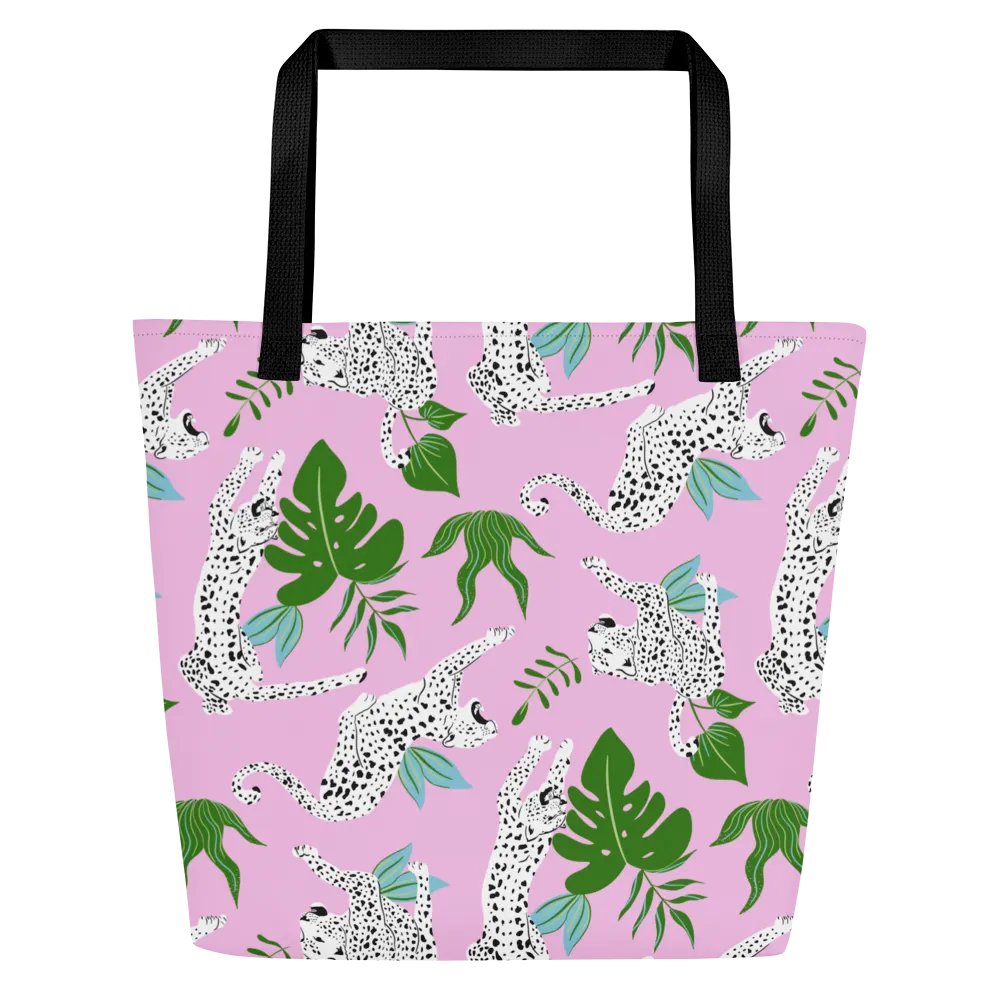 Tropical Leopard Print Large Tote Bag product image (3)
