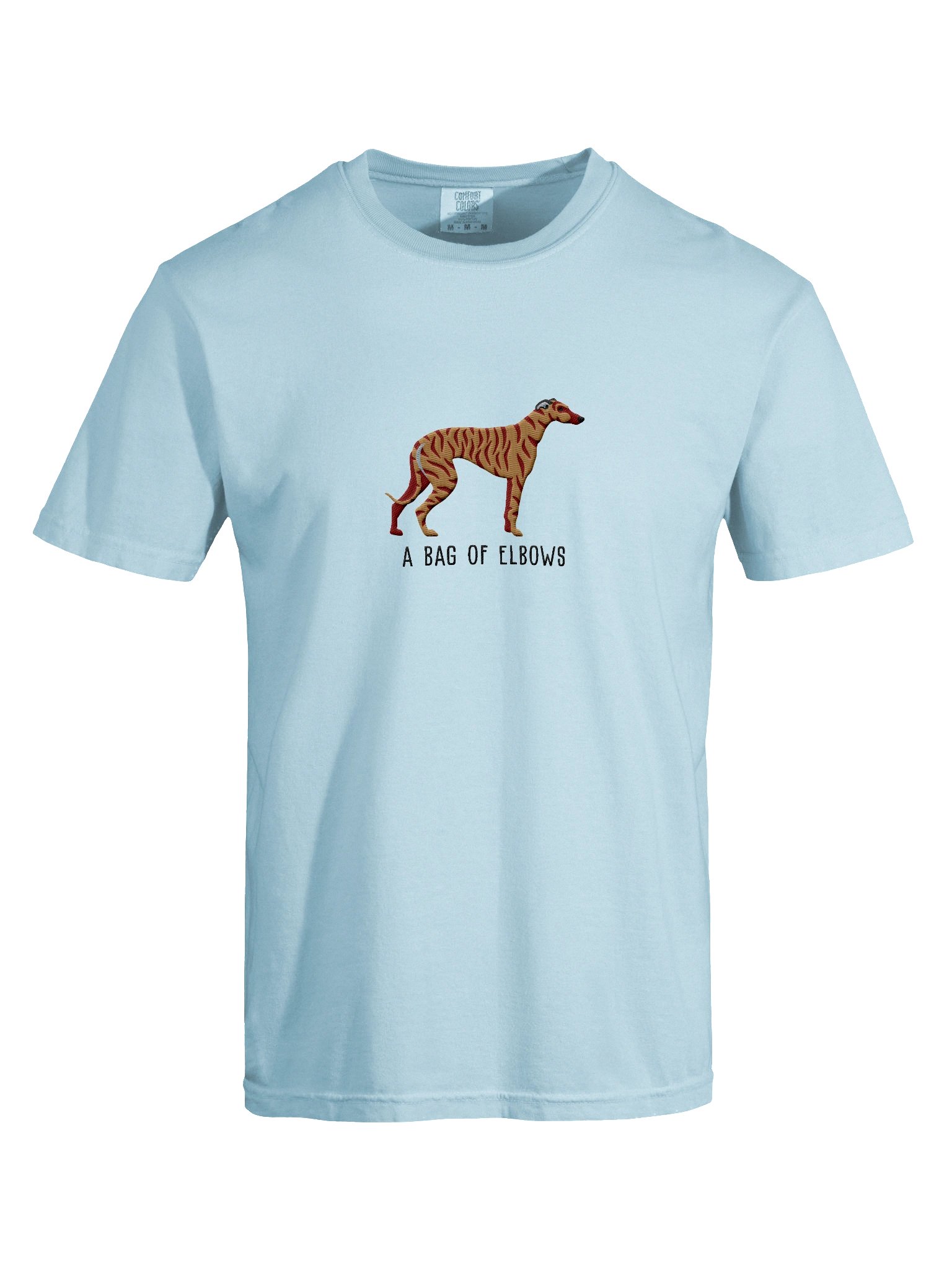 A Bag of Elbows T-Shirt(Embroidered) of a Greyhound(Brindle) product image (10)
