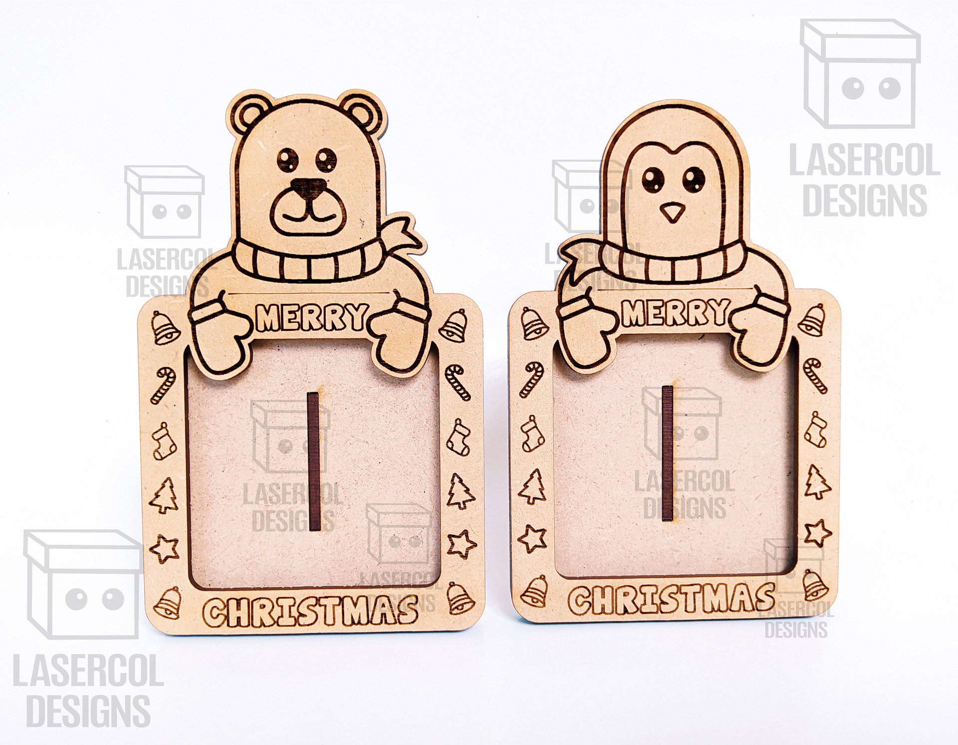Christmas Ornaments Photo Frame Set 3 - Laser Cut Files product image (3)