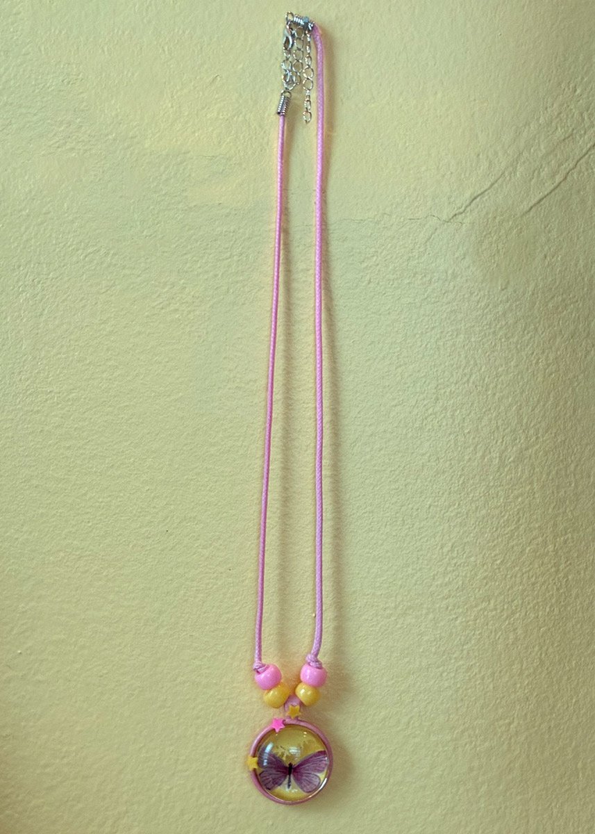 Pink Butterfly Necklace product image (2)