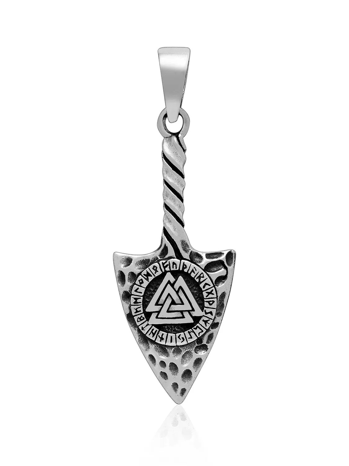 Gungnir – Odin’s Spear Pendant with Valknut in Sterling Silver product image (1)