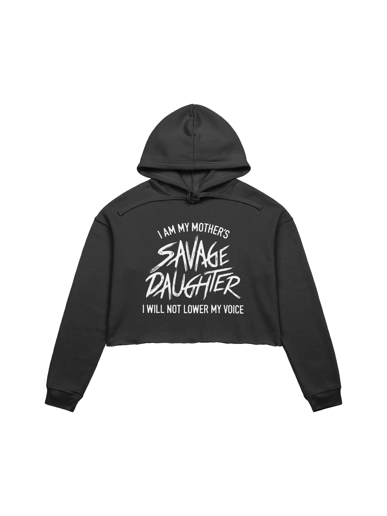 Savage Daughter Fleece Crop Hoodie (white print) product image (2)