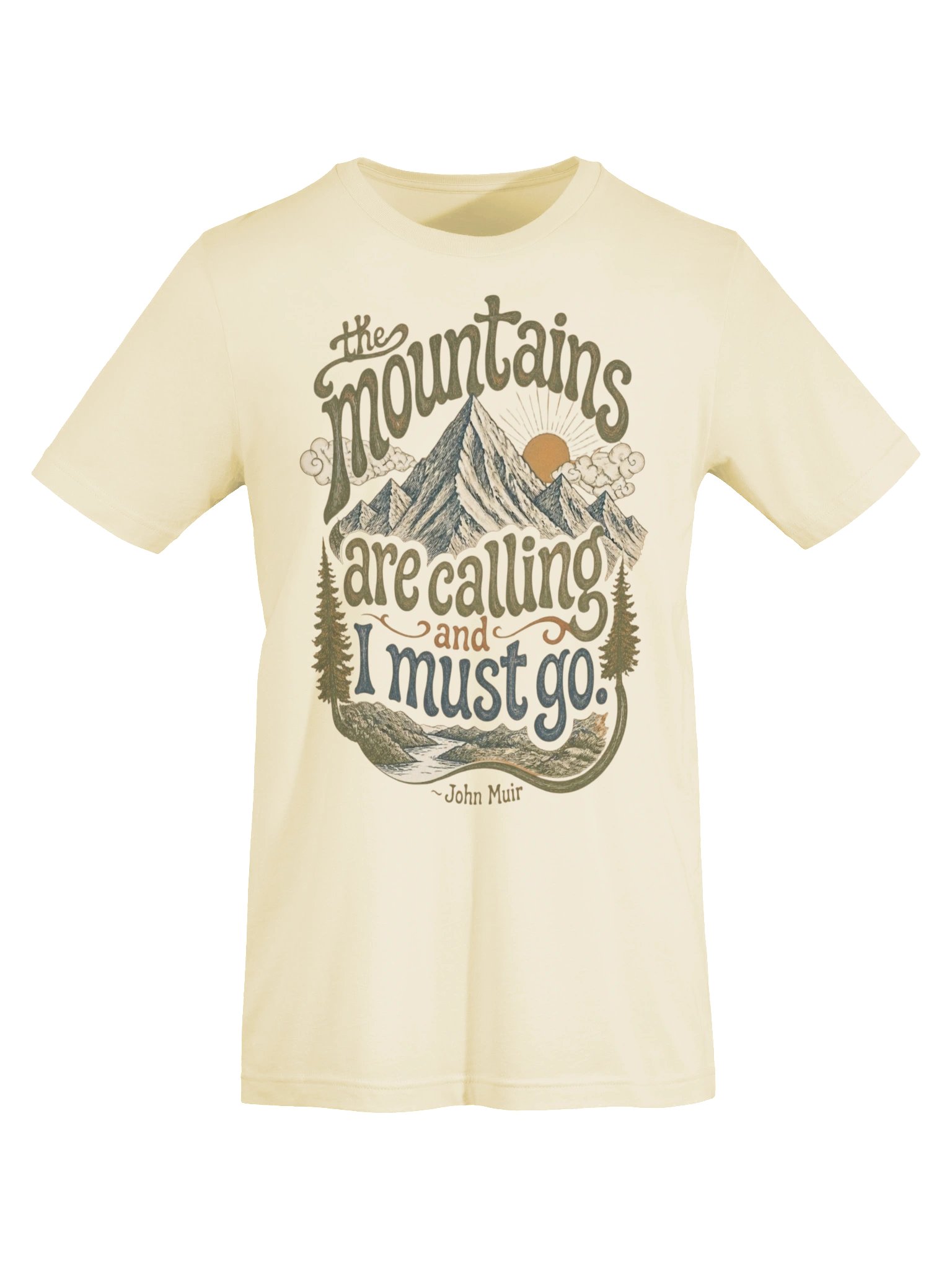 John Muir Quote Shirt, Mountains Are Calling Tee, Nature Lover Hiking Graphic product image (104)