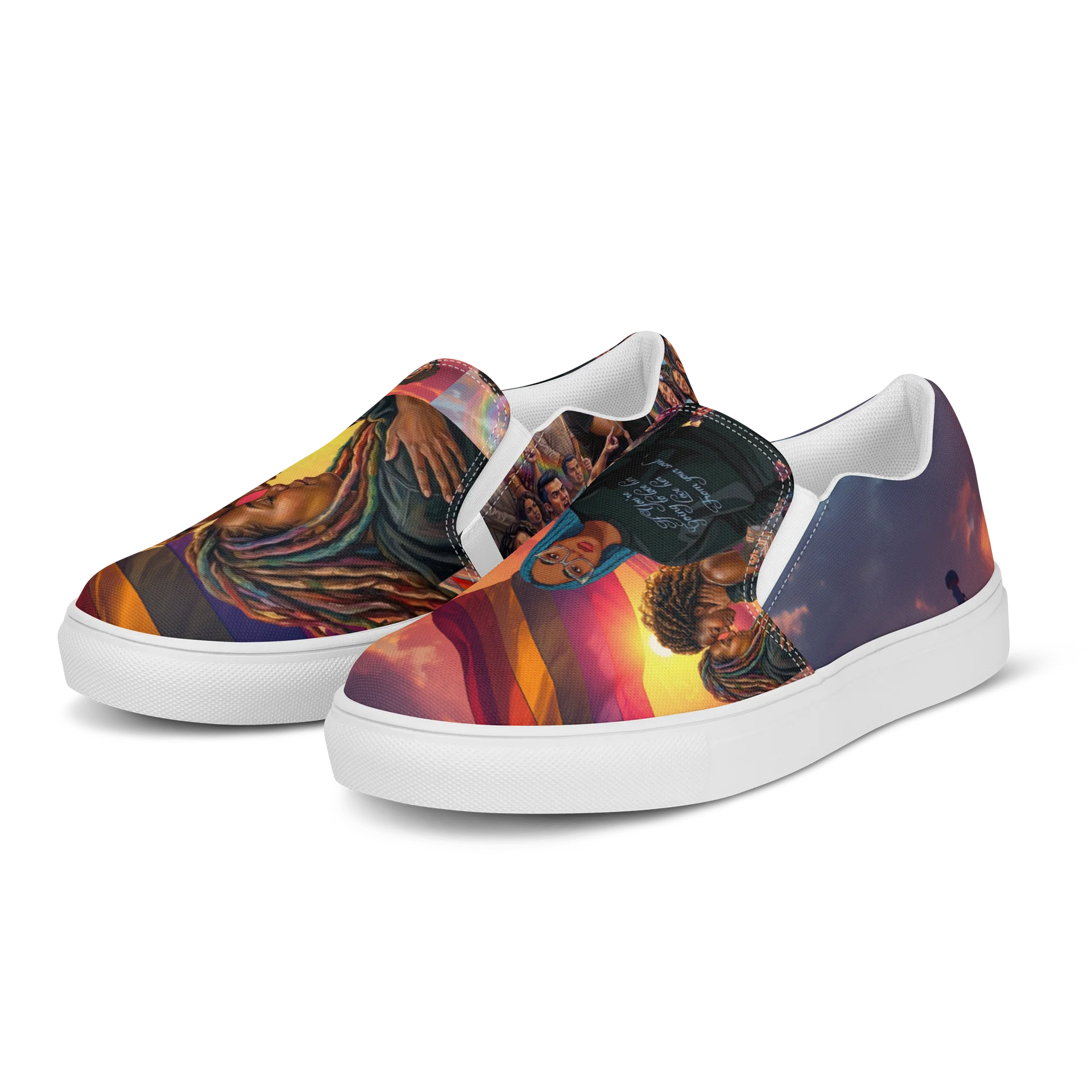 Rainbow Pride Women's Slip-On Canvas Shoes product image (3)