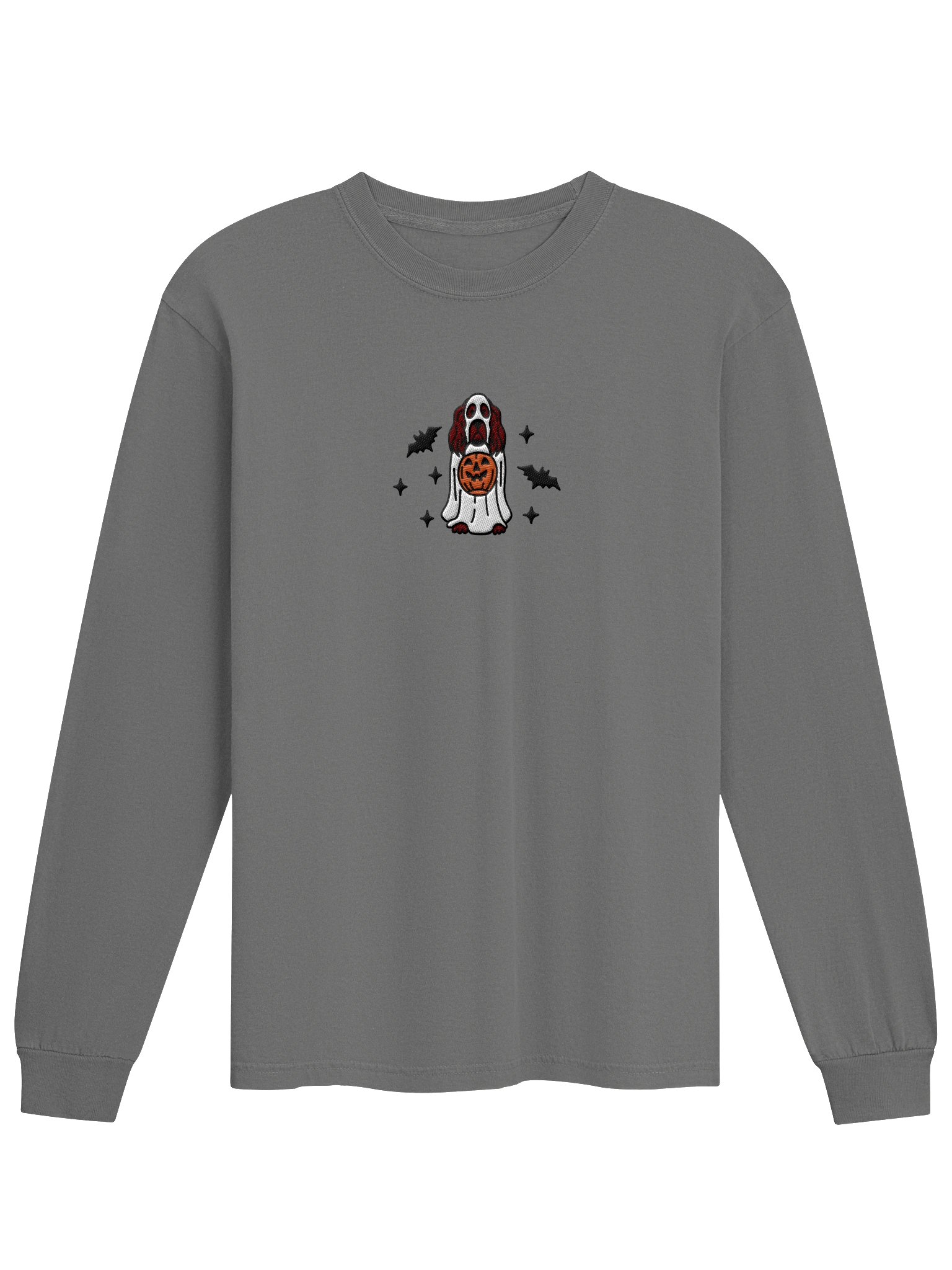 Halloween English Cocker Spaniel(Liver) Embroidered Long-Sleeve T-Shirt product image (9)