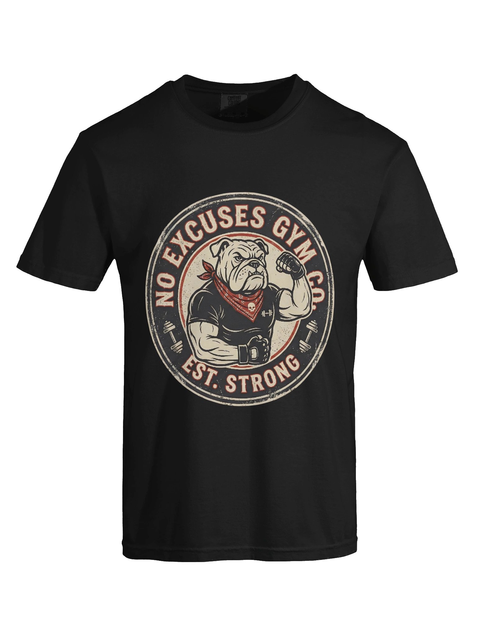 No Excuses Gym Co. - Vintage Bulldog Workout T-Shirt product image (4)
