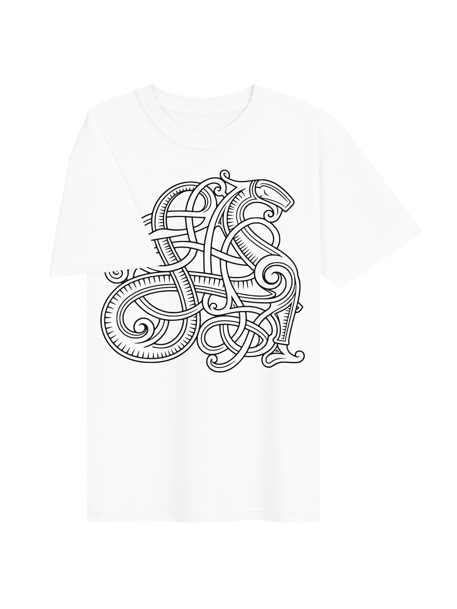 Graphic inspired by the Urnes style Viking brooch from Denmark - unisex t-shirt product image (6)