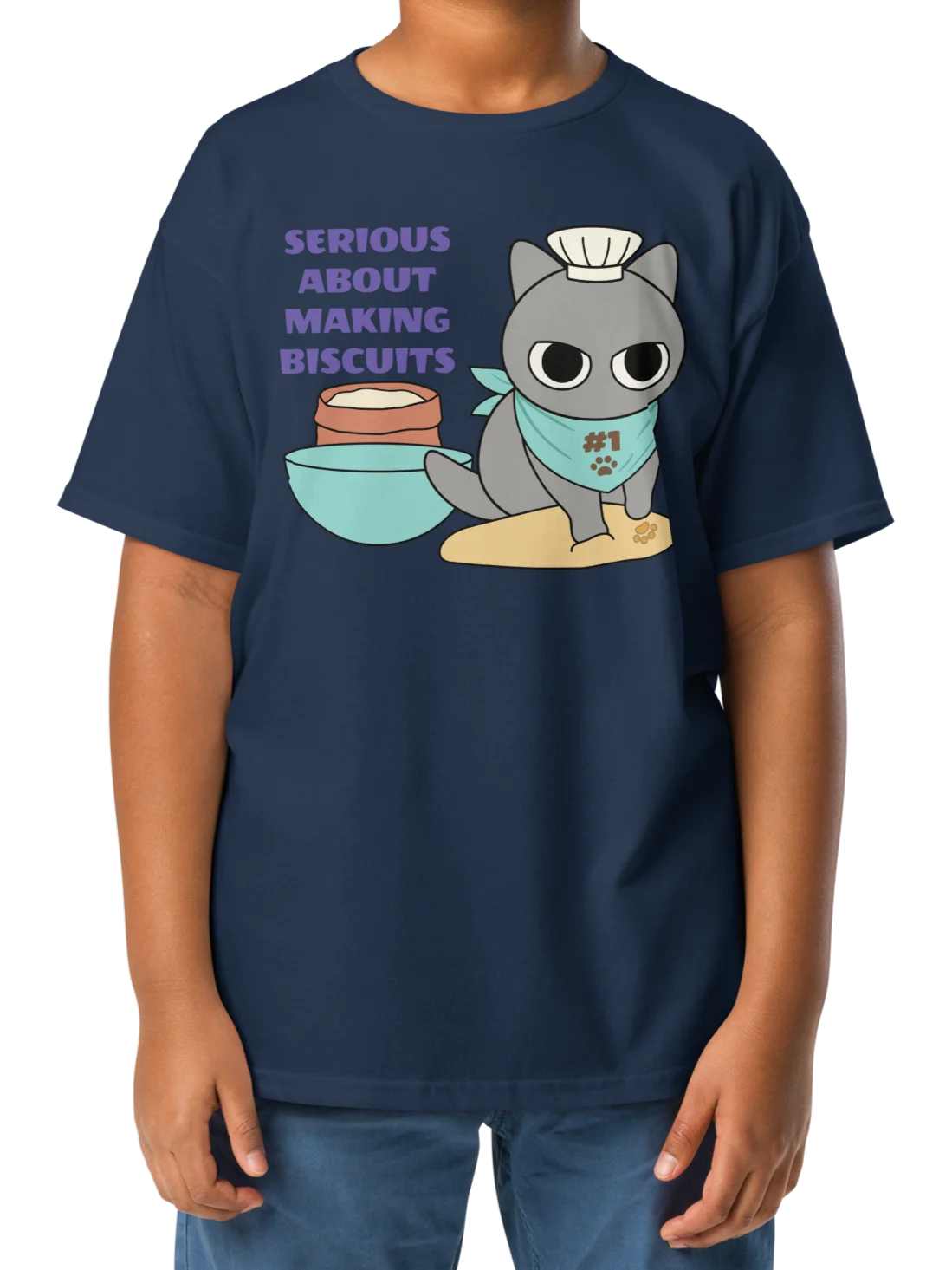 Biscuit Cat - Unisex Youth Heavyweight T-shirt product image (2)