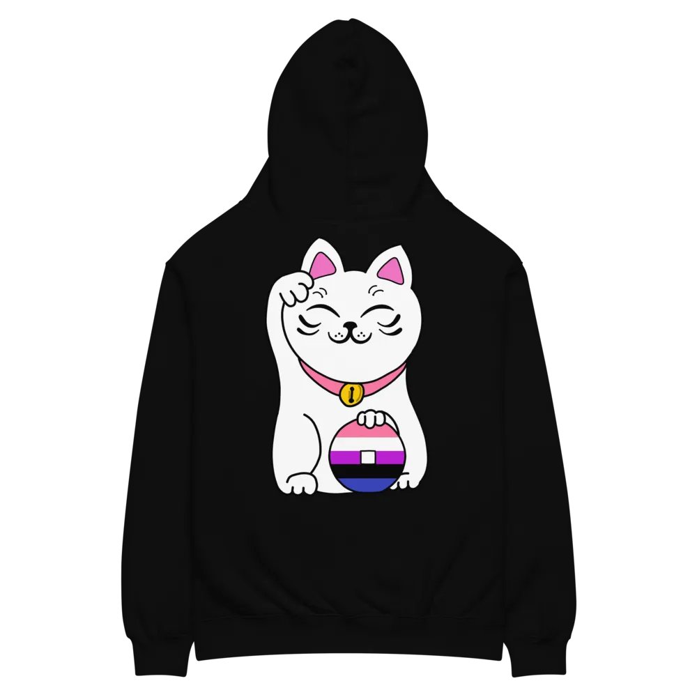 Maneki neko genderfluid pride hoodie product image (8)