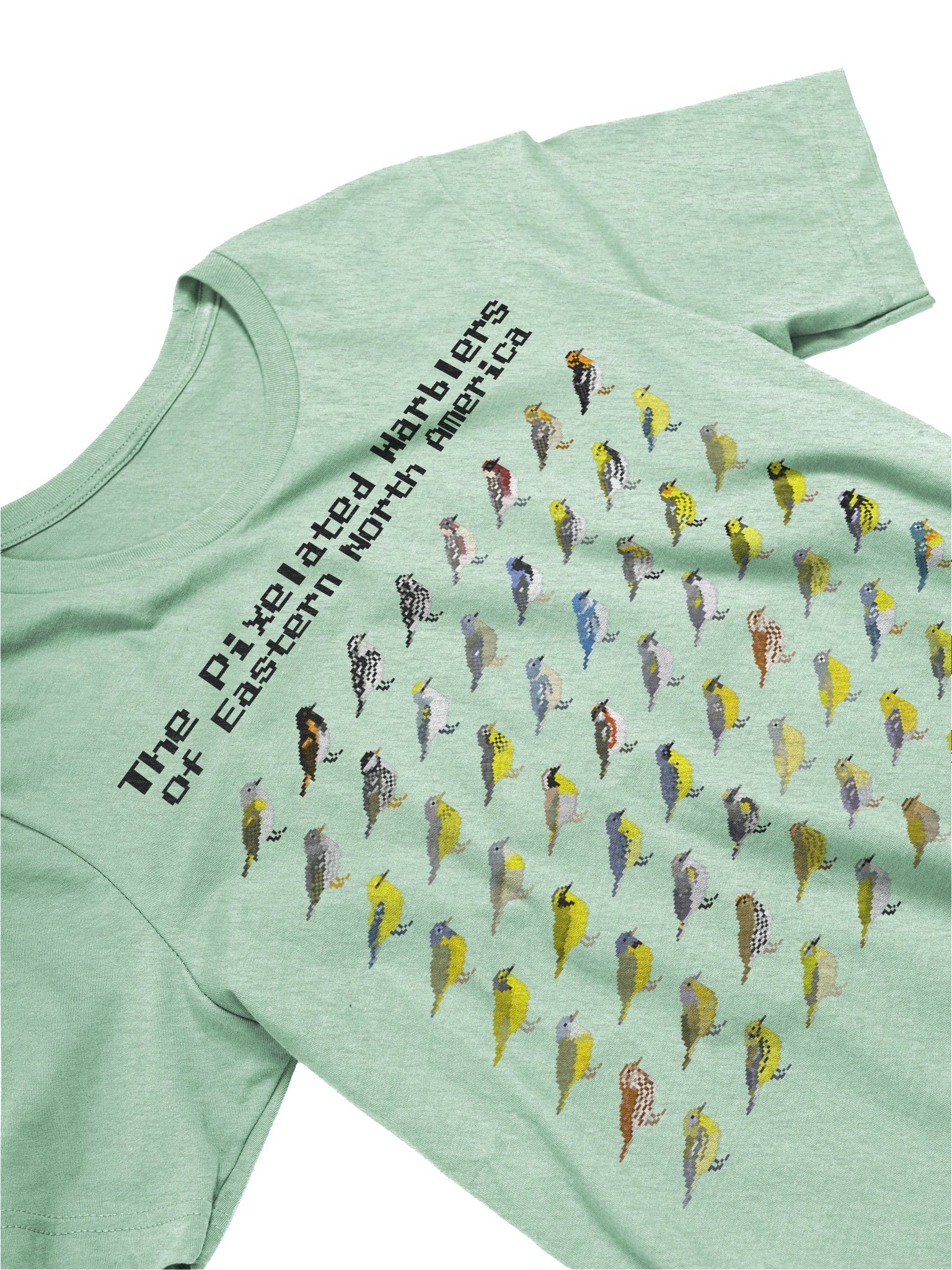 The Pixelated Warblers of Eastern North America Supersoft Tee (black text) product image (3)