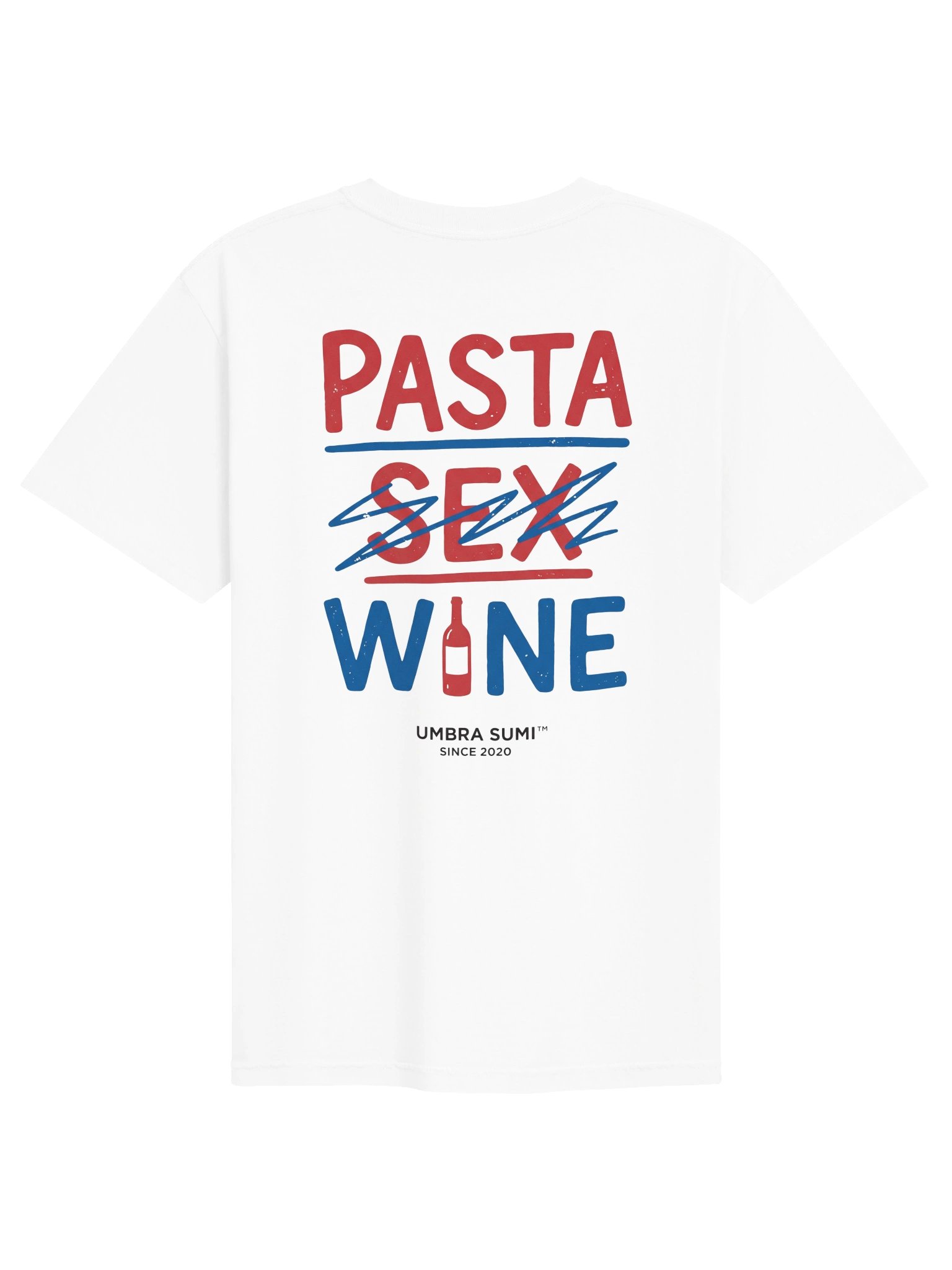 Pasta Sex Wine Funny Unisex White T-Shirt product image (1)