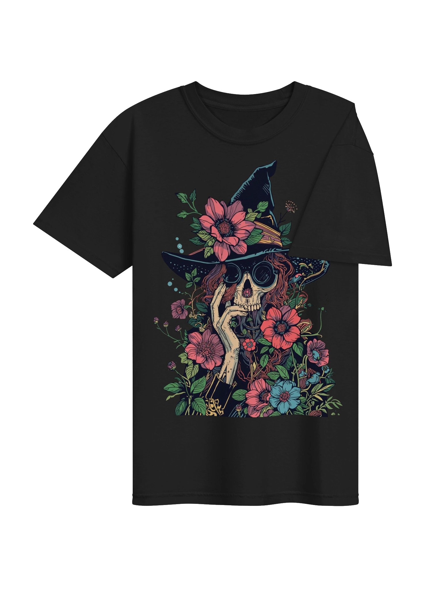 Ornate Floral Witch Skull Heavyweight Tee product image (7)