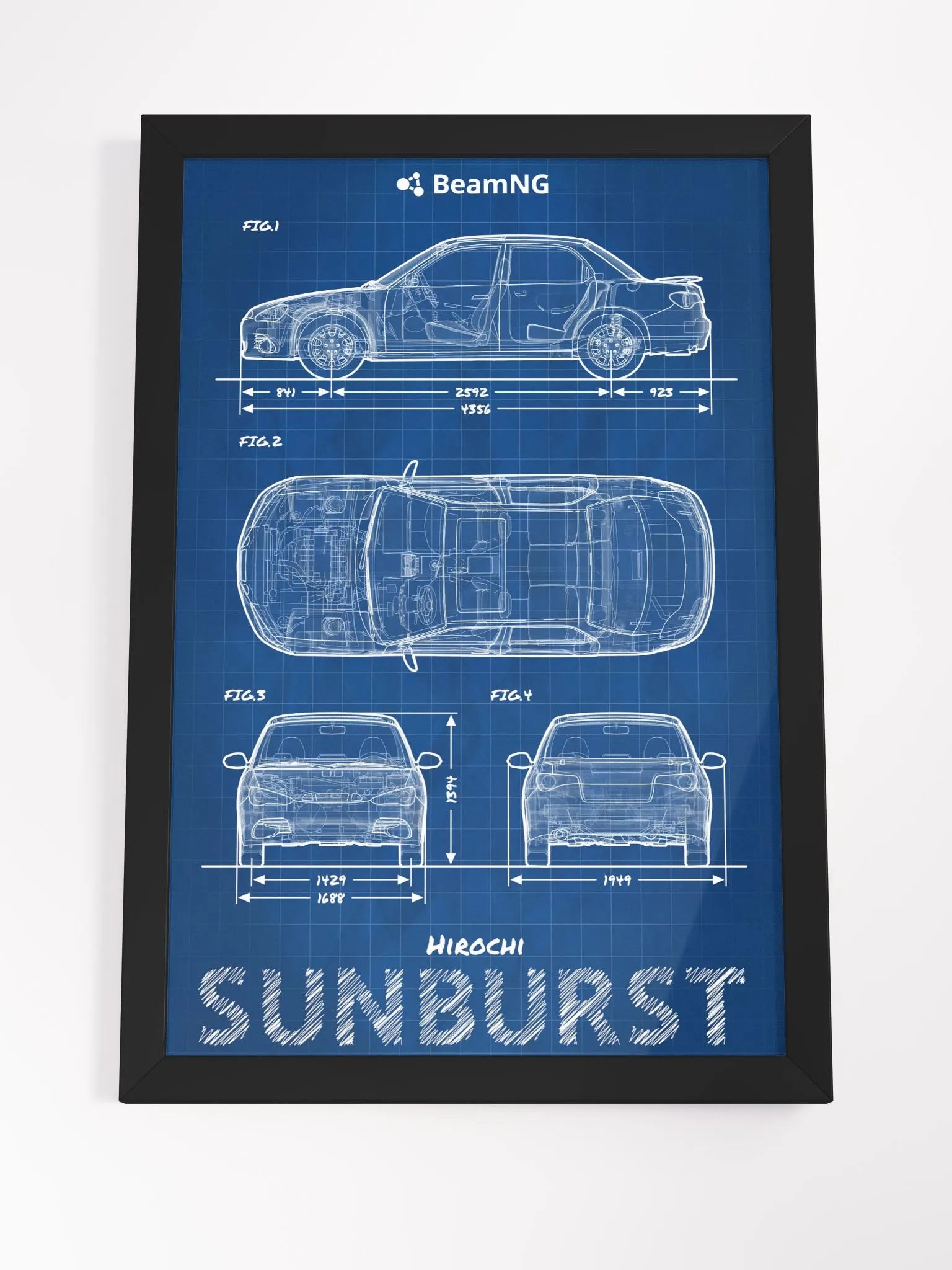 Framed Poster: Hirochi Sunburst Blueprint product image (4)