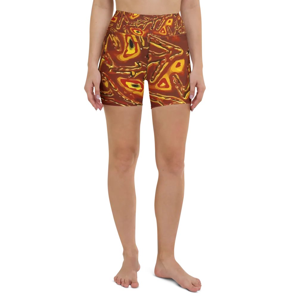 Japanese Fiery Abstract Yoga Shorts product image (2)