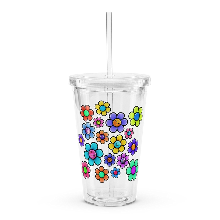 Marble Flower Power - Double Wall Clear Plastic Tumbler product image (2)