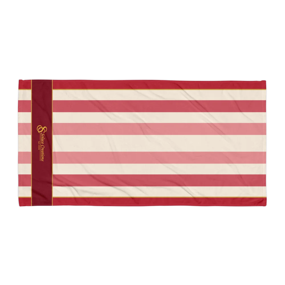 Solace Signature Red Stripe Bath Towel product image (1)