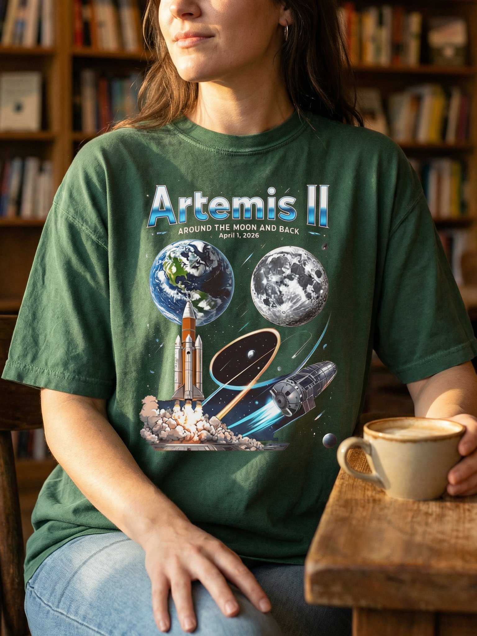 Artemis II Space Mission T-Shirt Moon Rocket Graphic Tee product image (70)