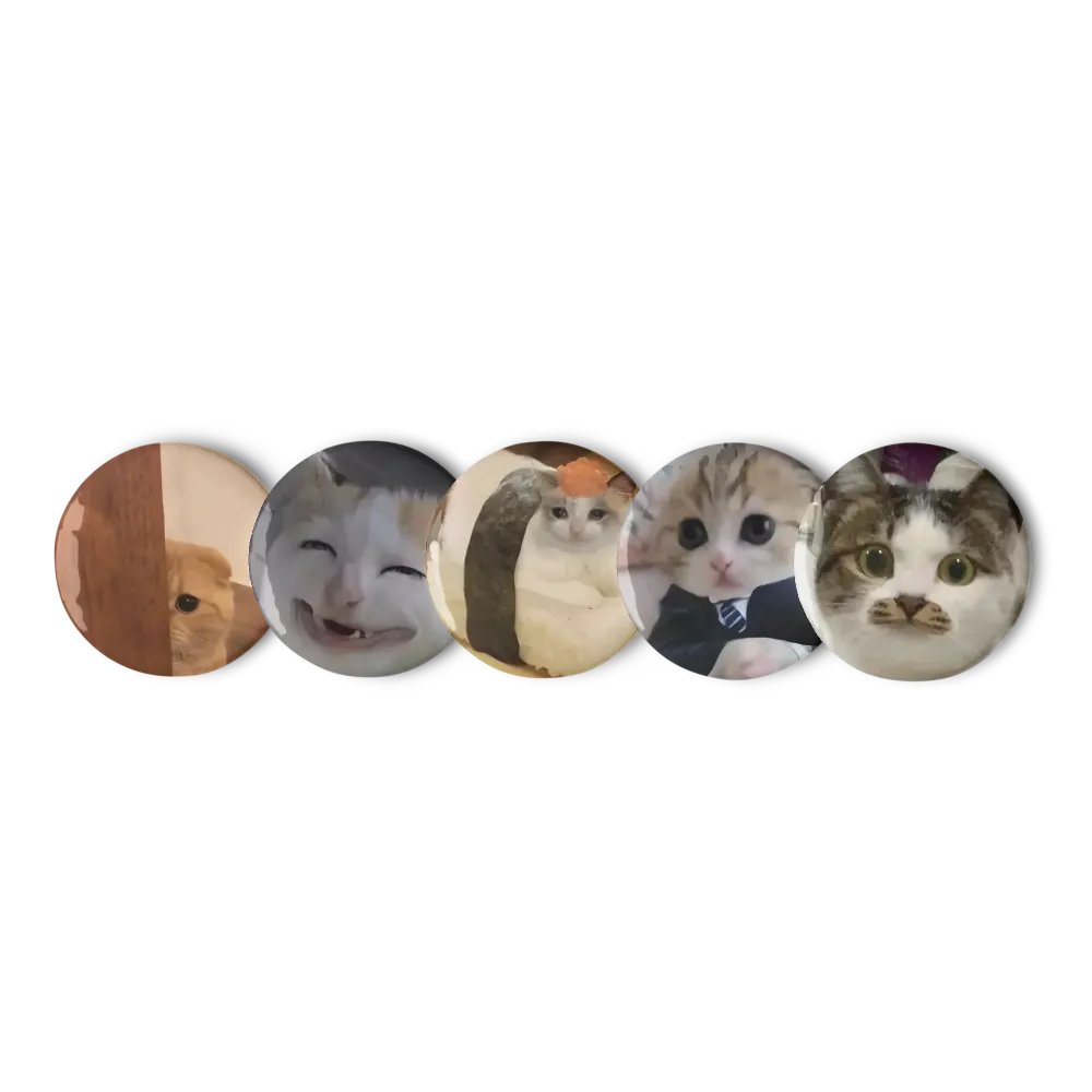Set of Pin Buttons: Meme Cats 41 product image (1)