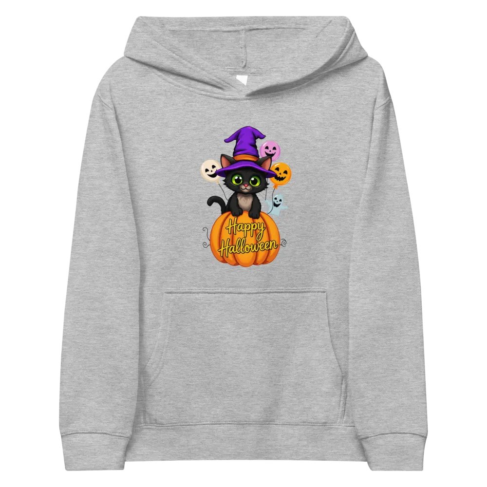 Witchy Sitting Pumpkin Cat Youth Pullover Fleece product image (28)