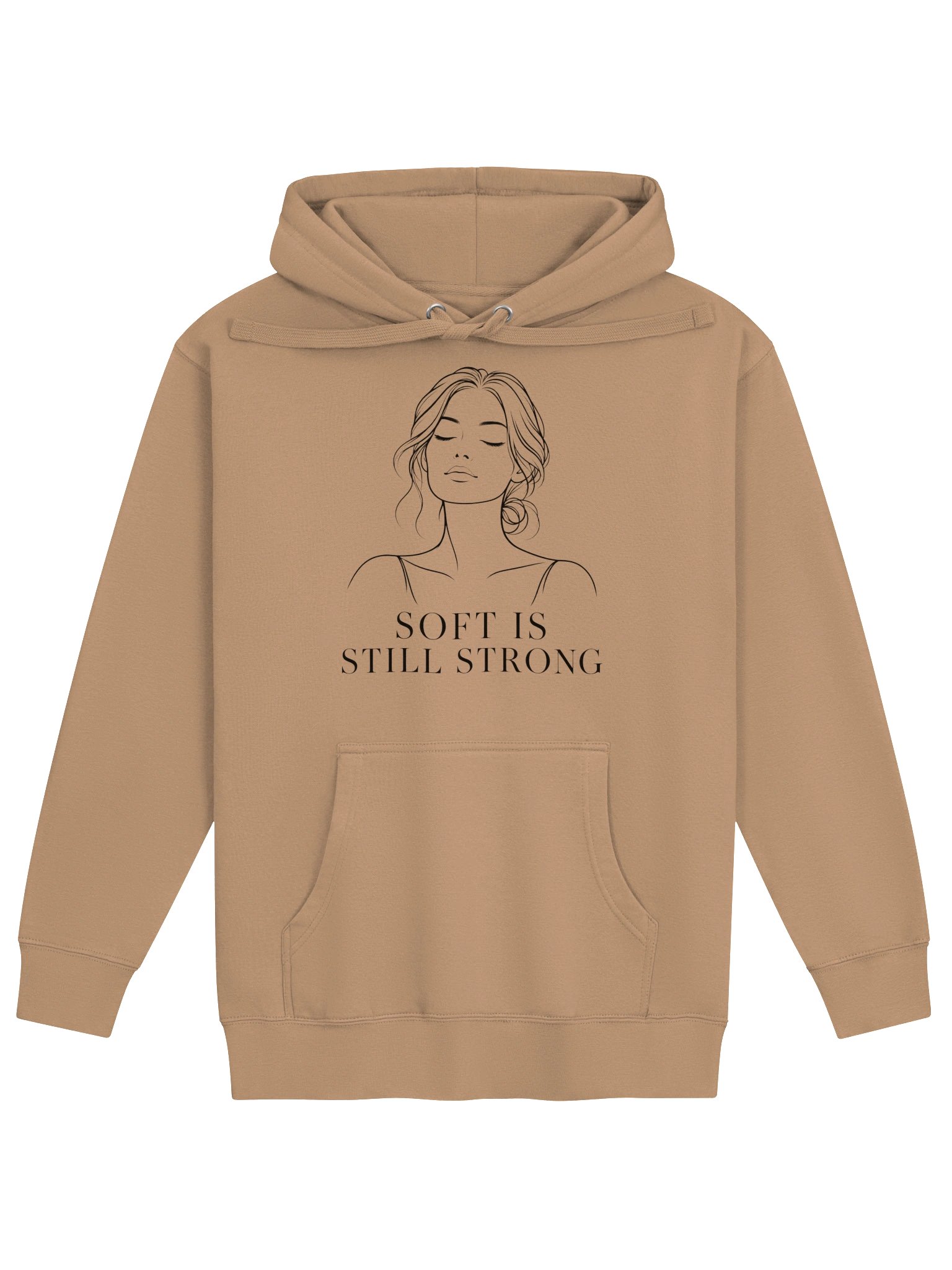 Soft Is Still Strong Women’s Graphic Hoodie | Minimal Line Art Hoodie product image (5)