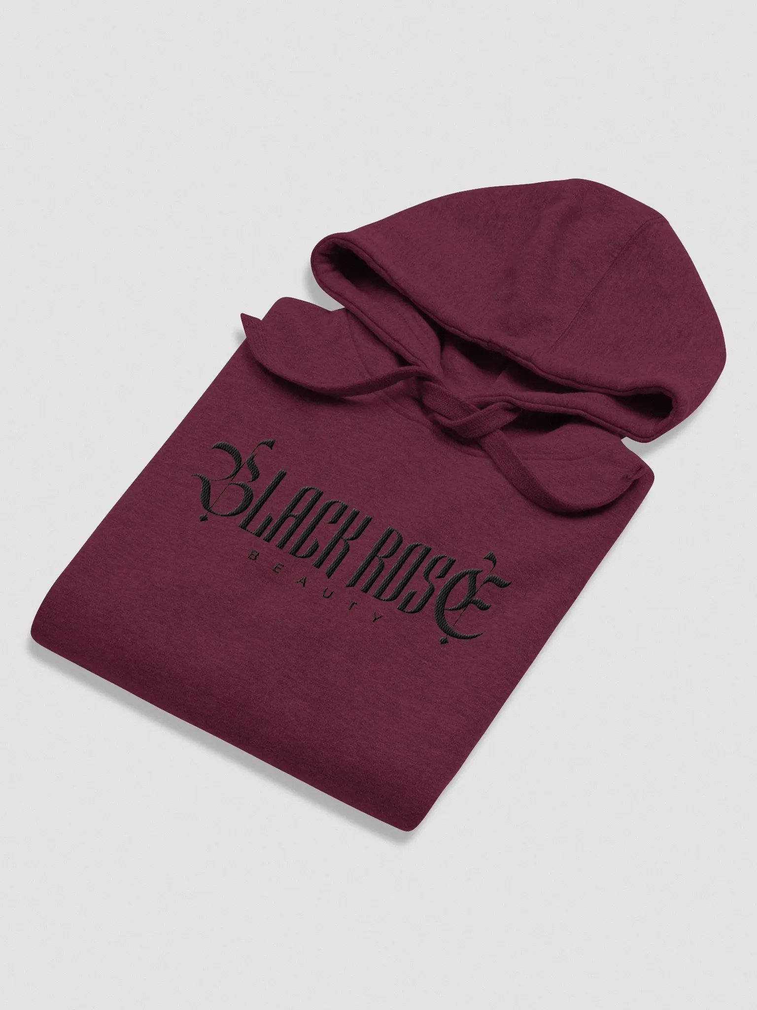 Black Rose Beauty Embroidered Hoodie "Maroon" product image (4)