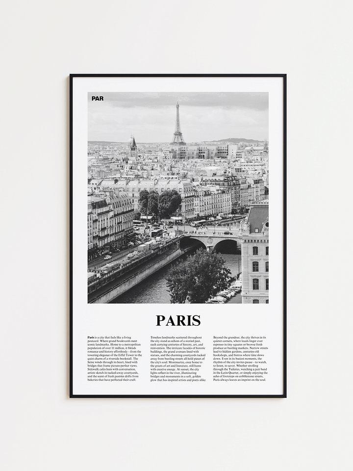 Paris 01 Newspaper Poster | Framed product image (1)