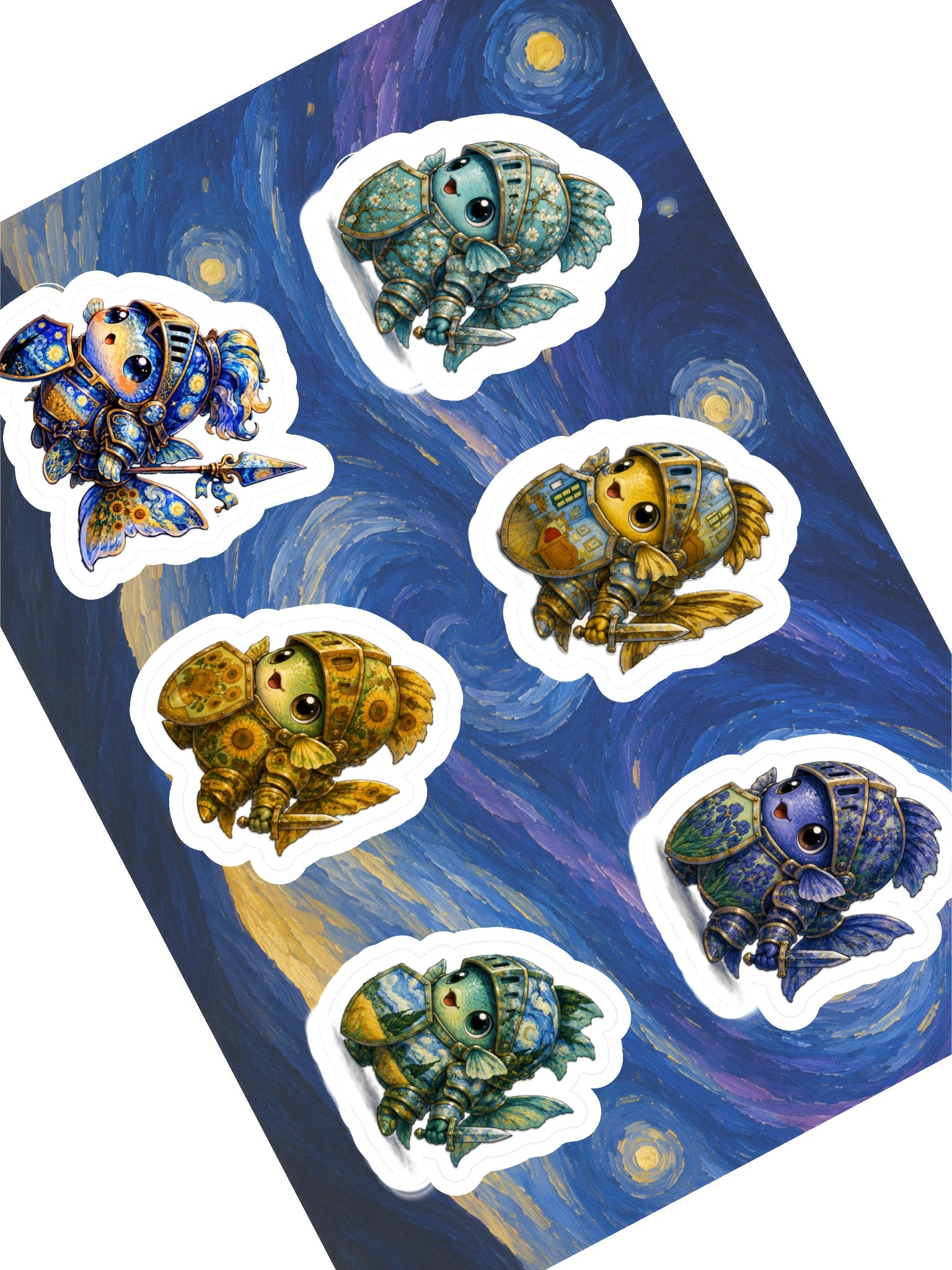 Van Gogh Fish Sticker Sheet product image (1)