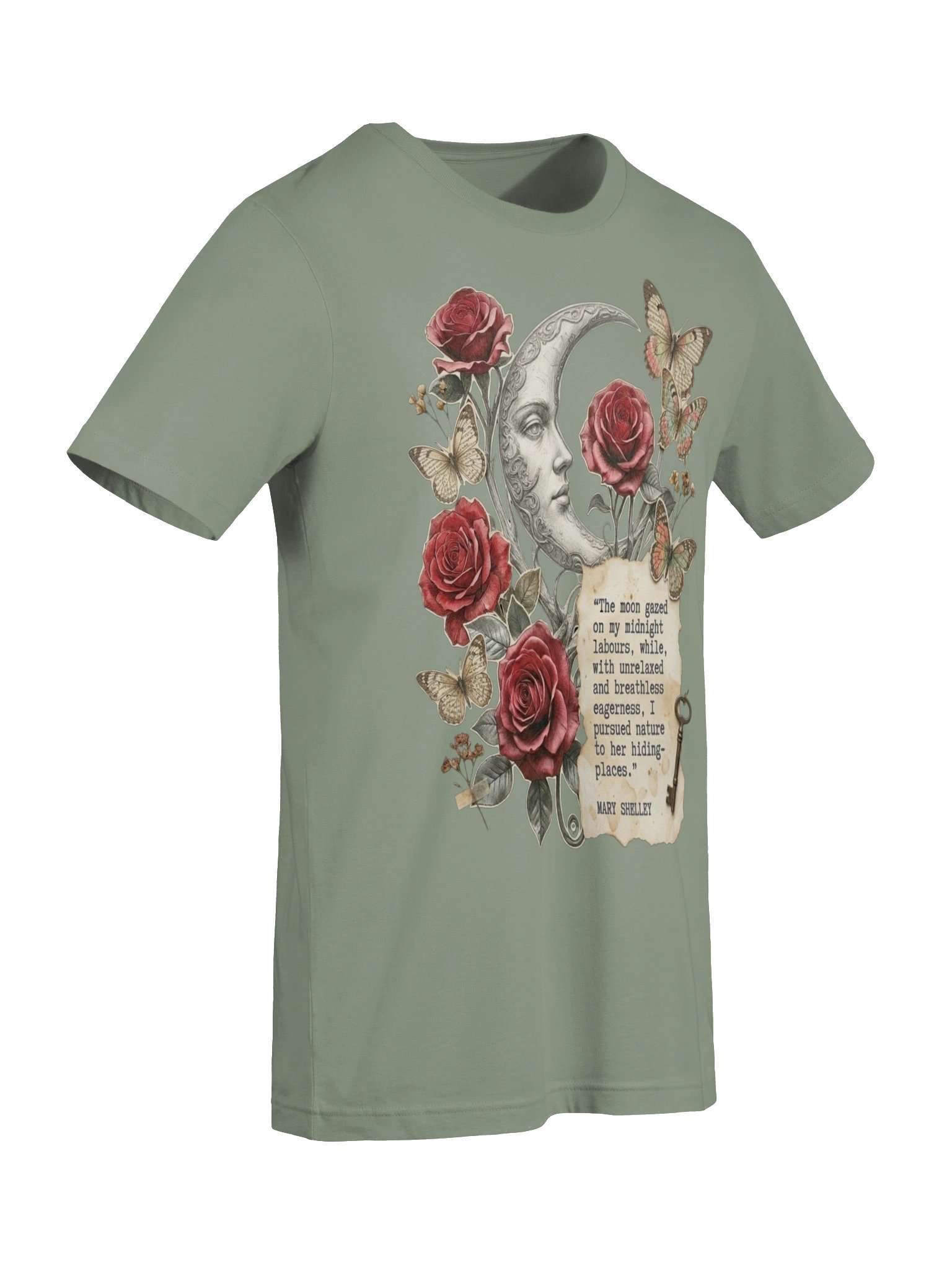 Mary Shelley Quote Shirt, Gothic Literature Tee, Dark Academia Floral Shirt product image (8)