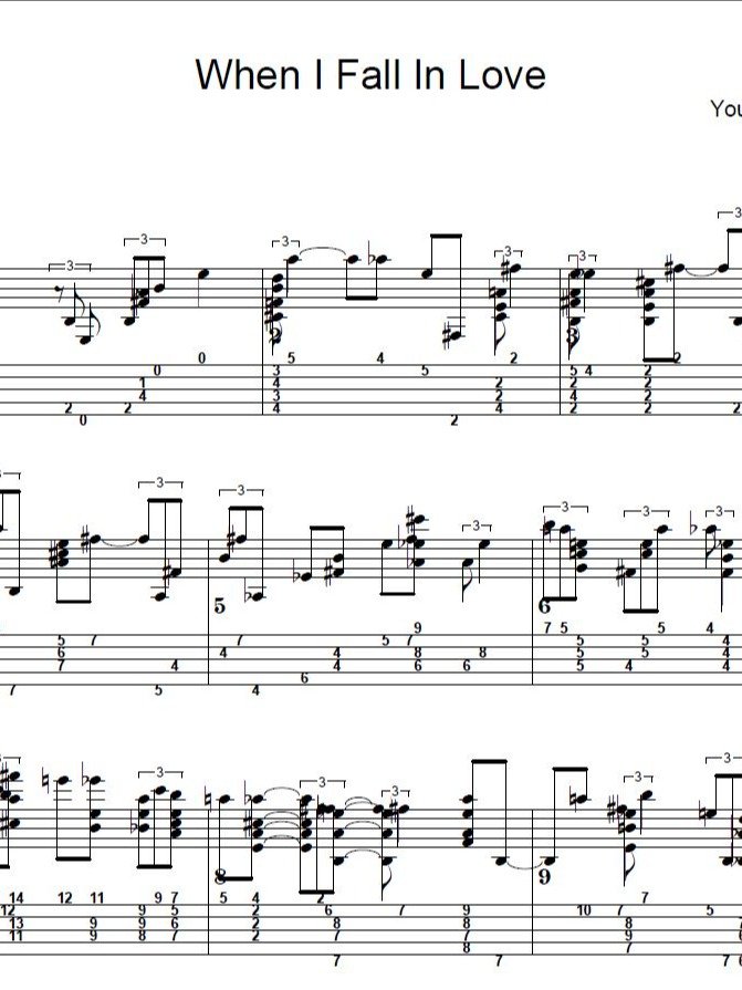 When I fall in love - Guitar sheet music product image (1)