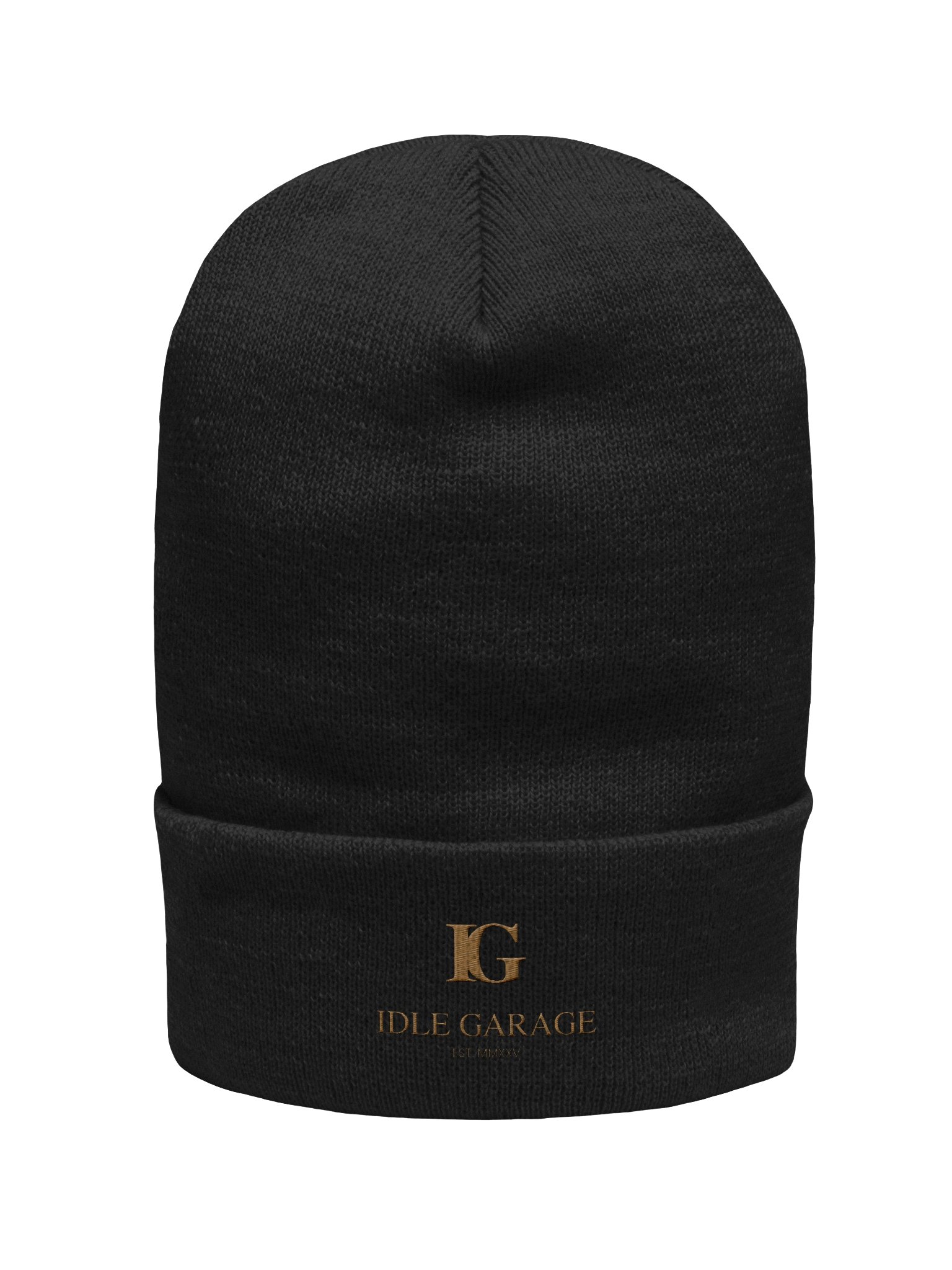 Idle Garage Gold Logo Cuffed Beanie product image (51)