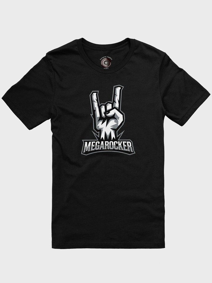 MegaRocker Horns Up Silver Logo tee product image (1)