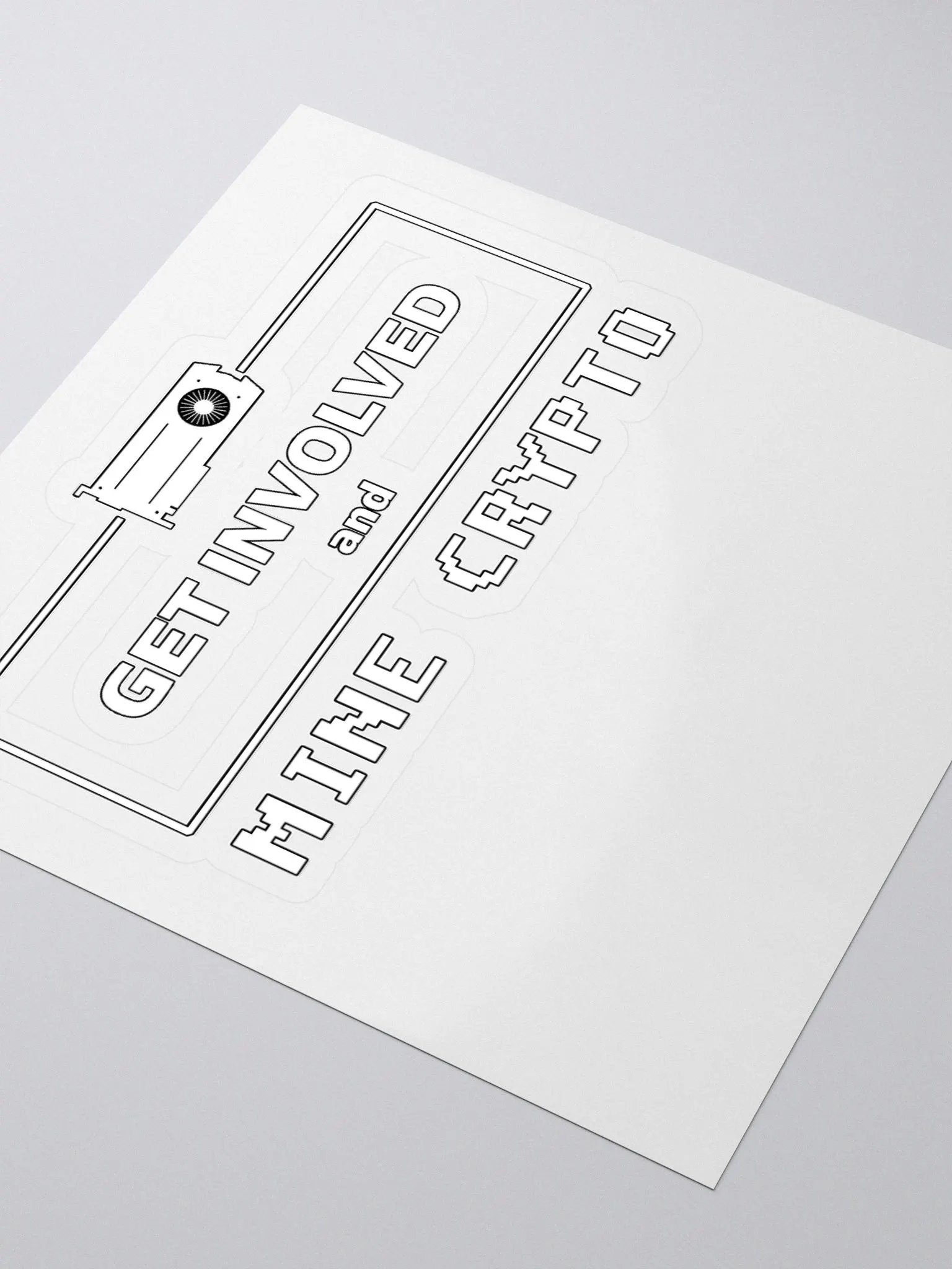 Get Involved, Mine Crypto - White Stickers product image (3)