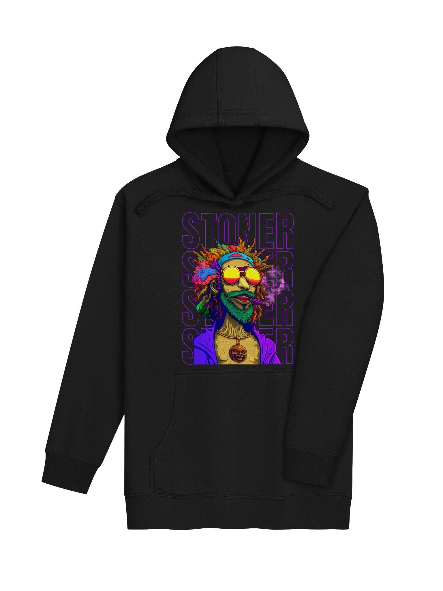 Psychedelic - Stoner Dude Cannabis Vibes - Premium Unisex Hoodie product image (6)