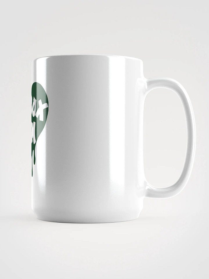 HOT BOX FAM TRANSPARENT DARK GREEN LOGO COFFEE MUG product image (1)