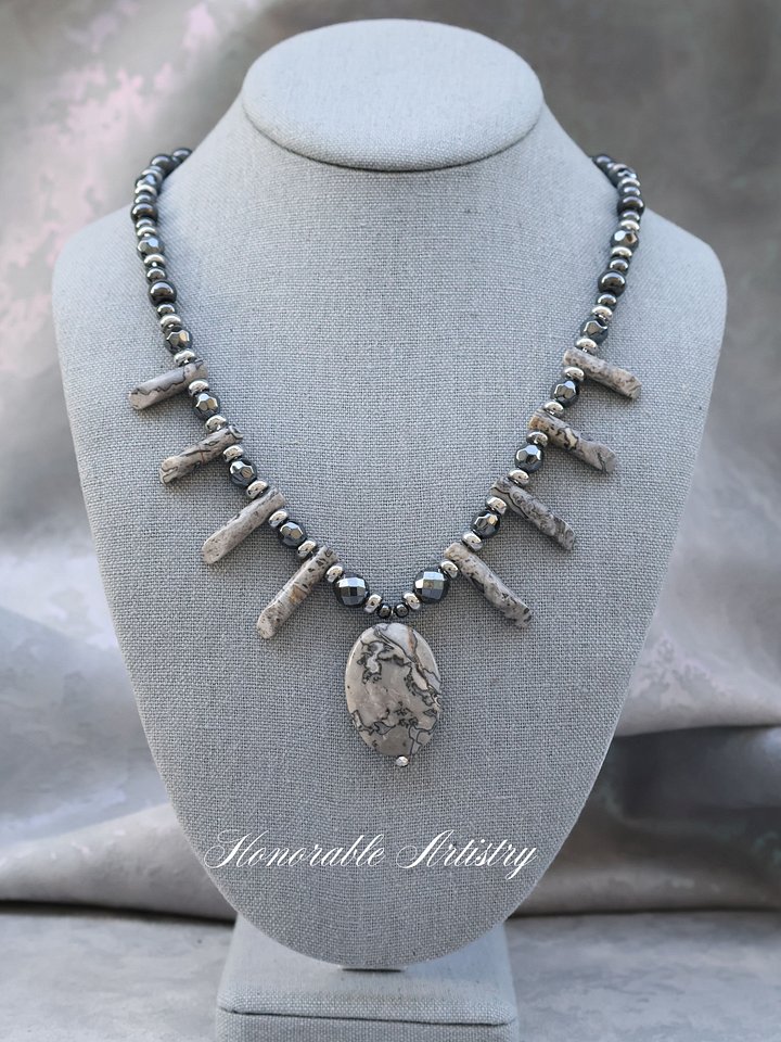 Crazy Lace Agate Fringe Necklace product image (1)
