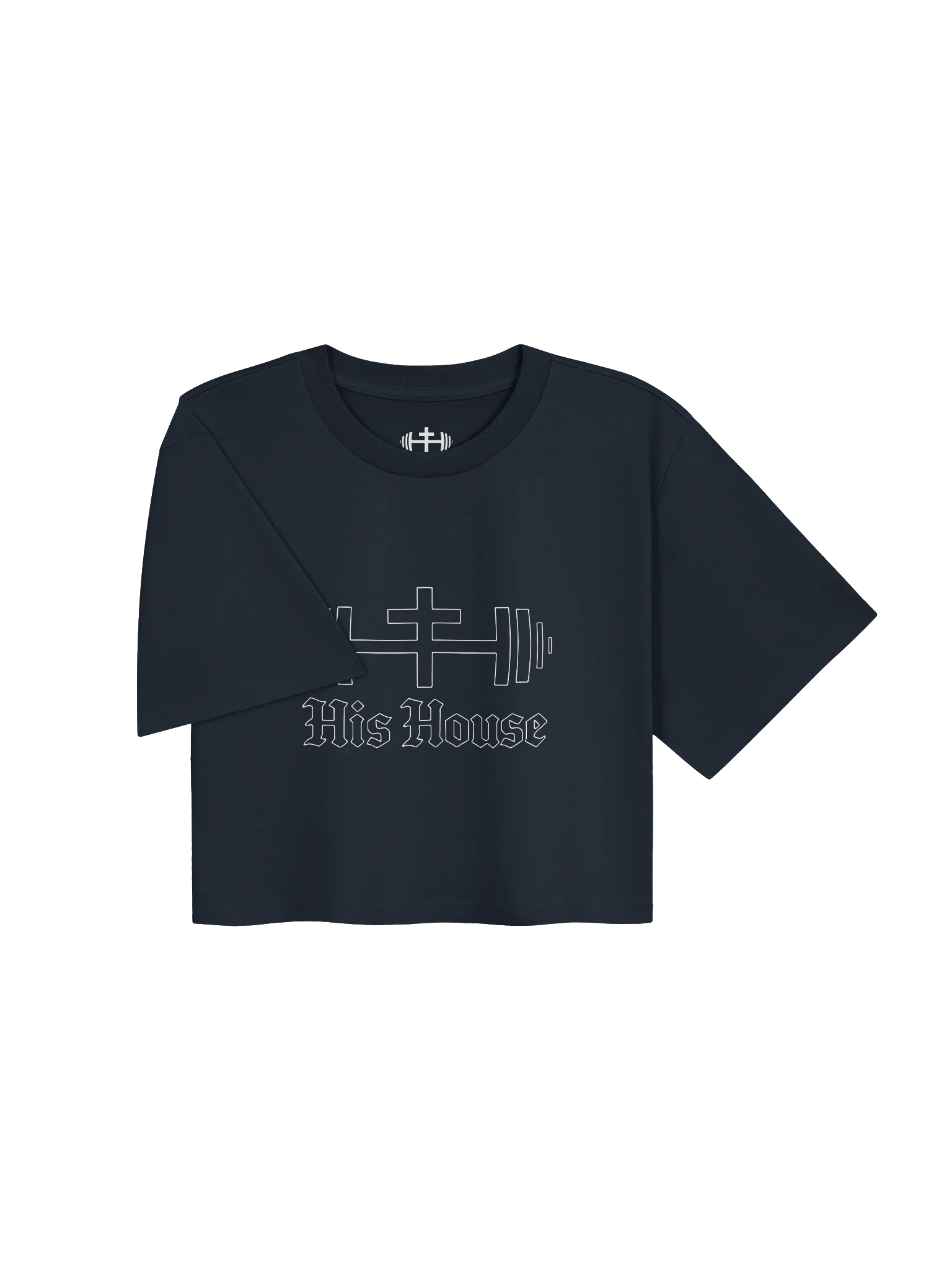 His House Womens Classic Crop Tee - Black/Navy by His House