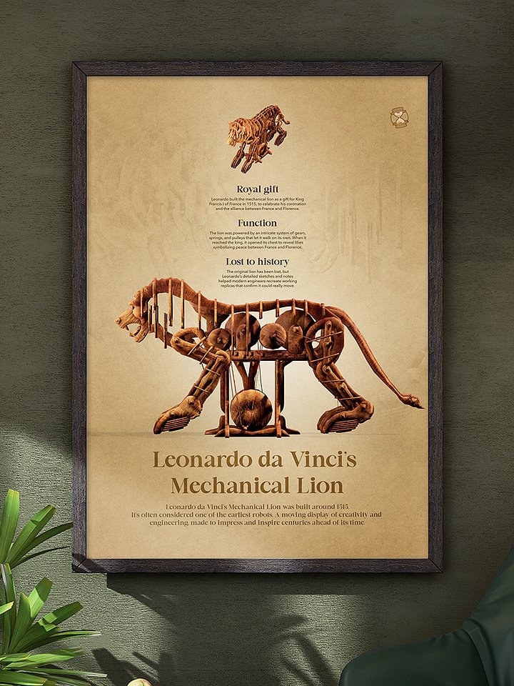 Leonardo da Vinci's Mechanical Lion (Framed poster) product image (2)