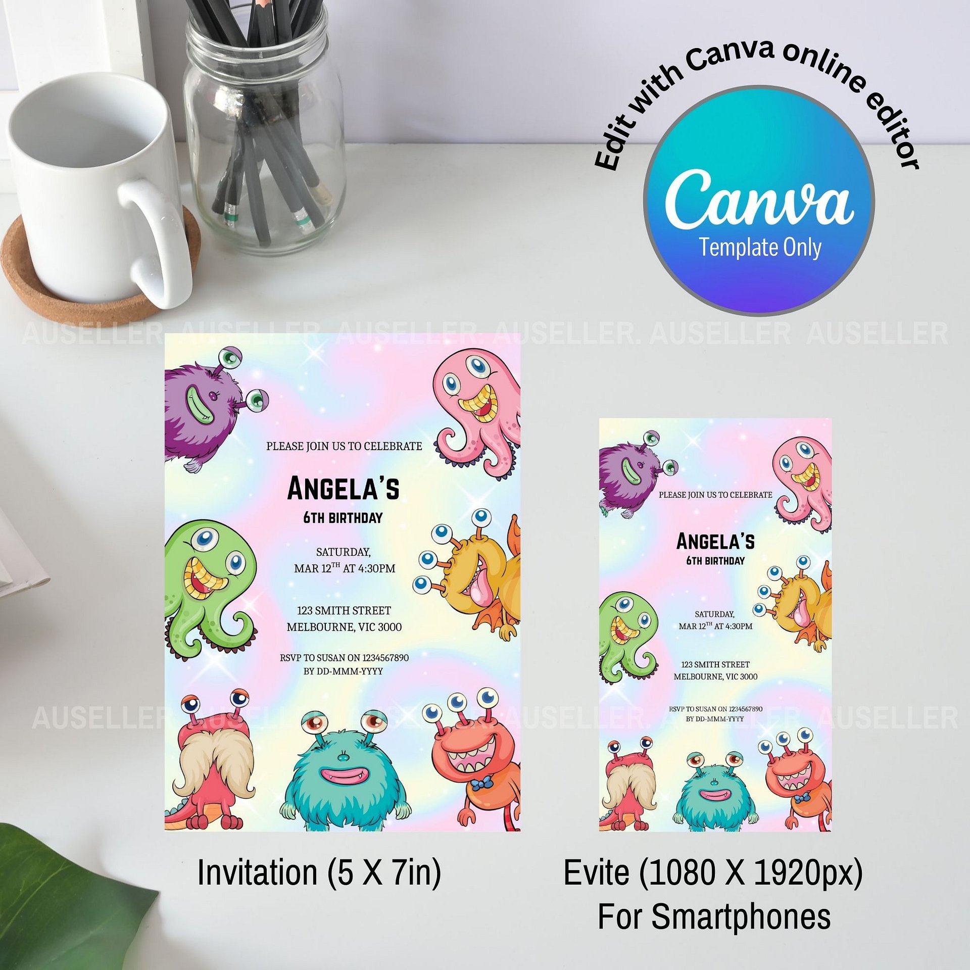 Magic Monsters Birthday Invitation product image (4)