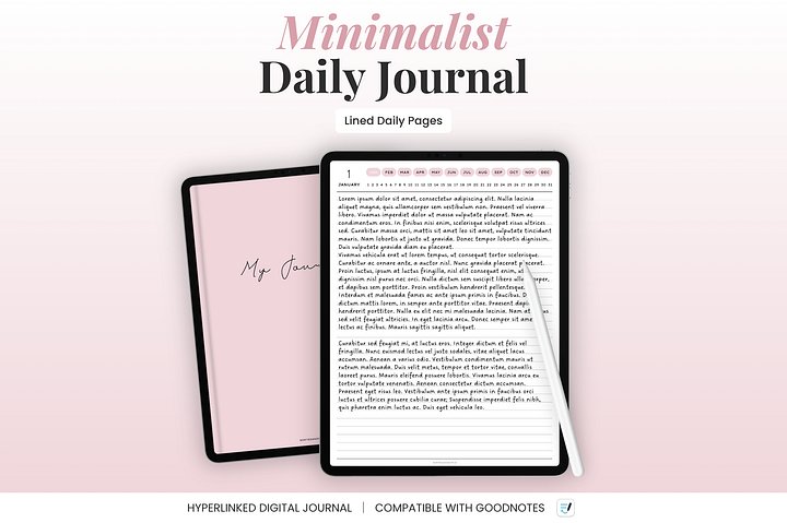 Digital Lined Journal - Pink product image (1)